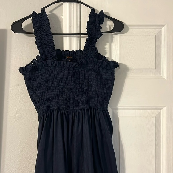 100% European Linen Smocked Midi Dress - Picture 2 of 7